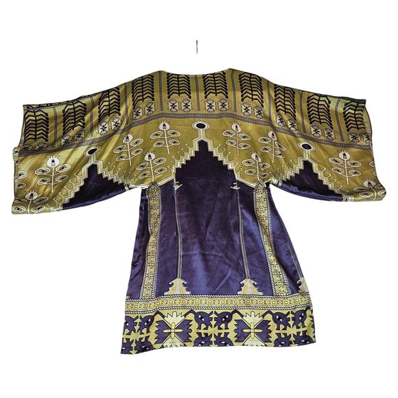 Mara Hoffman Y2K Silk Dress Shift Kimono Mini Short Art Deco Designer Womens M - Picture 12 of 16